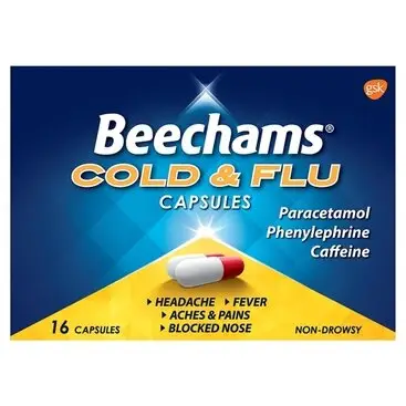 BEECHAMS cold & flu capsules 25mg/300mg/5mg 16