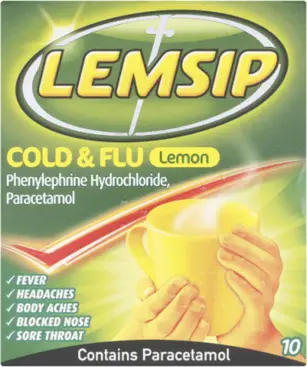 LEMSIP cold & flu sachets lemon 650mg/10mg 10