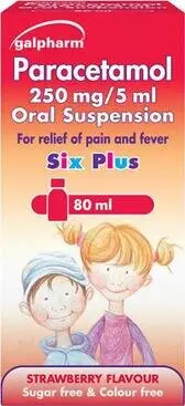 GALPHARM six plus oral suspension s/f 250mg/5ml 80ml