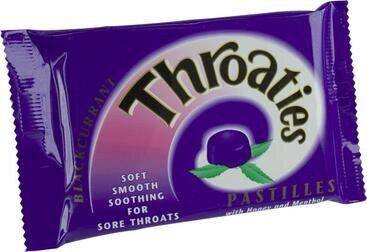 THROATIES pastilles honey & menthol blackcurrant  10