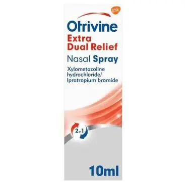 OTRIVINE nasal spray extra dual relief 0.6mg/ml/0.5mg/ml 10ml