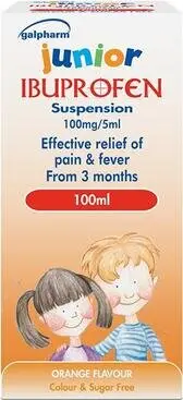 GALPHARM junior ibuprofen suspension 100mg/5ml 100ml