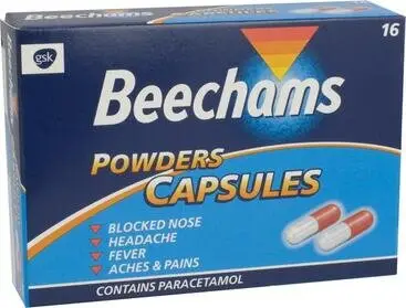 BEECHAMS powders, capsules 25mg/300mg/5mg 16