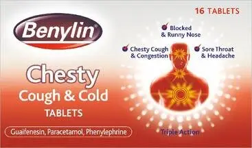 BENYLIN chesty cough & cold tablets 100mg/250mg/5mg 16