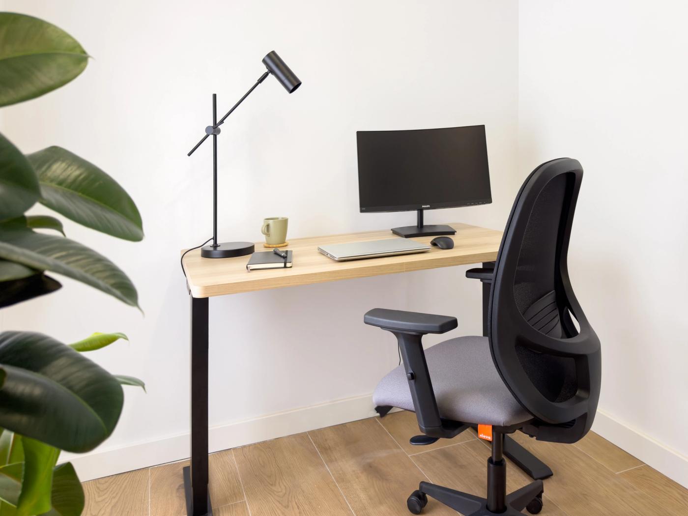 NESTIC - LAGUNARIA - Professional office with screen, elevating table and ergonomic chair