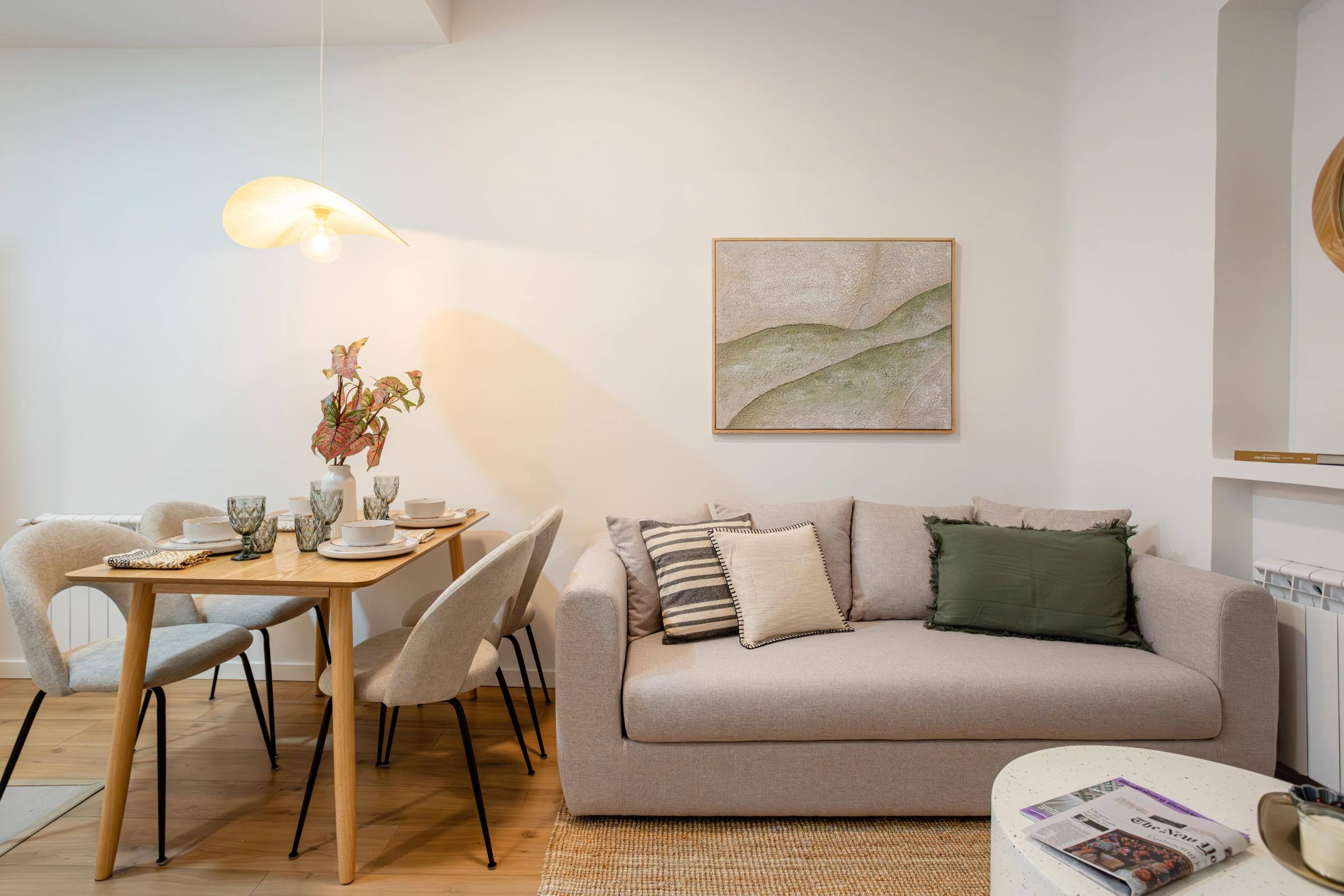 NESTIC - BRACARA - Living room furnished apartment with services