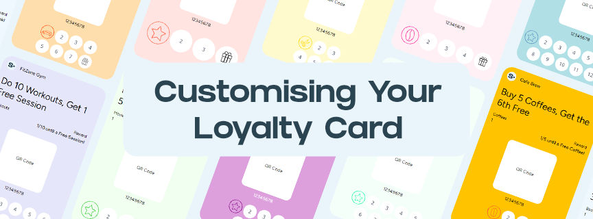 An image showing the customisation possibilities for digital loyalty cards