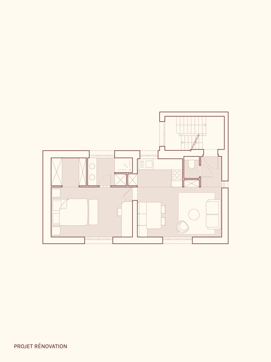 Plan 2e étage - projet rénovation