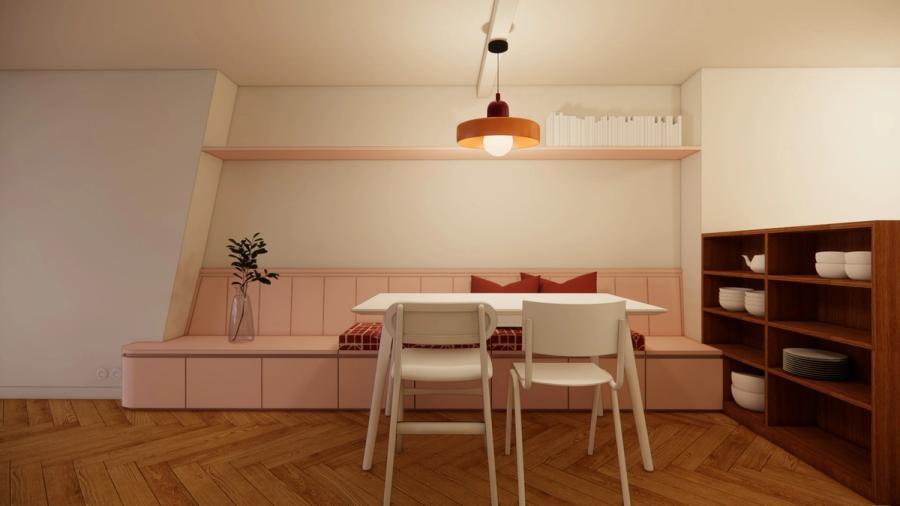 Banquette de l'espace repas