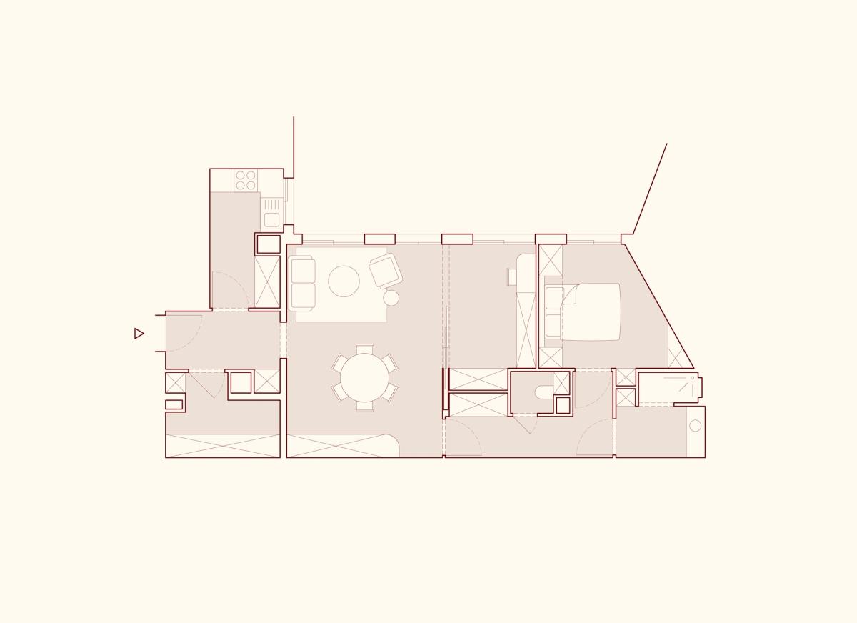 plan de l'appartement rénové