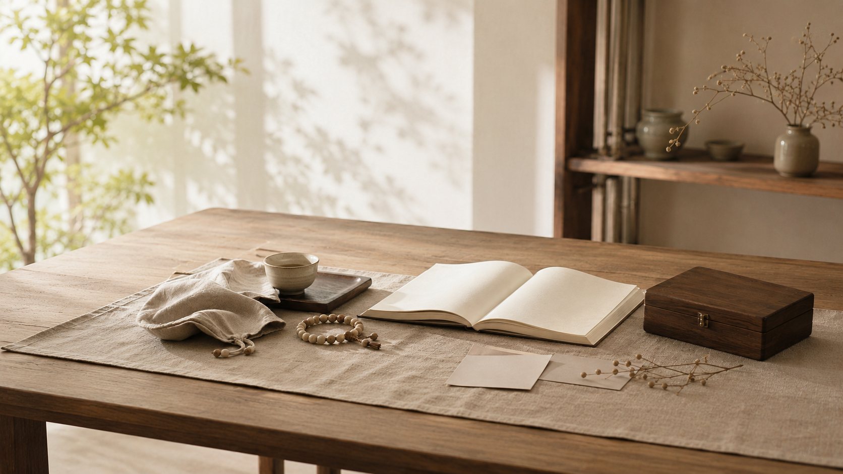 Stillwood Atelier bracelets, gifting pieces, and natural materials arranged on a quiet tabletop.