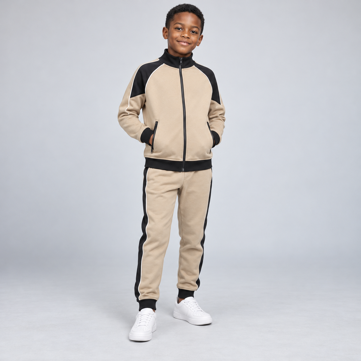 Chándal Beige y Negro - 1