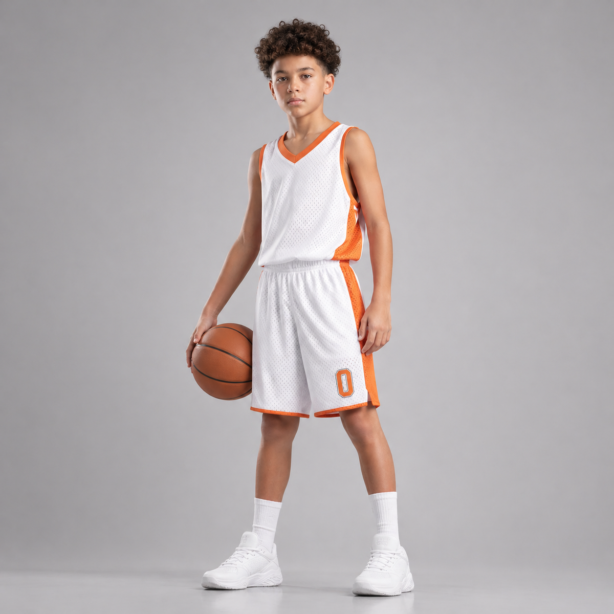 Equipación Baloncesto Blanca y Naranja