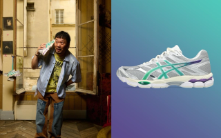ASICS GEL-CUMULUS® 16 "TOMO" collaboration in a "Cream/Malachite Green" color scheme.