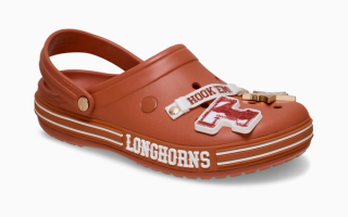 NCAA x Crocs Crocband Clog "Texas Longhorns" (SKU: 213571-90H). Photo via Crocs.