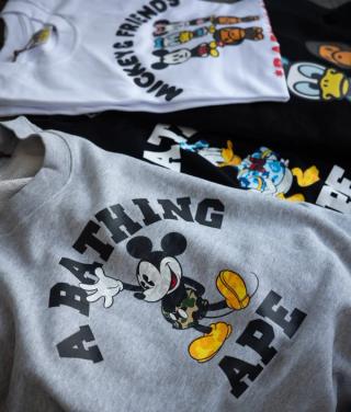 Disney's Mickey & Friends x A BATHING APE®︎. Photo via @bobbyhundreds on Instagram.