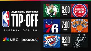 2026 NBA Opening Night Schedule on NBC/Peacock. Photo via NBA.