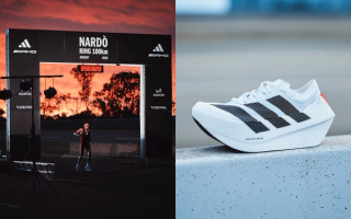 Sbusiso Kubheka wearing the Adizero Evo Prime X super shoe as he breaks the 100 kilometer World Record in under 6 hours.