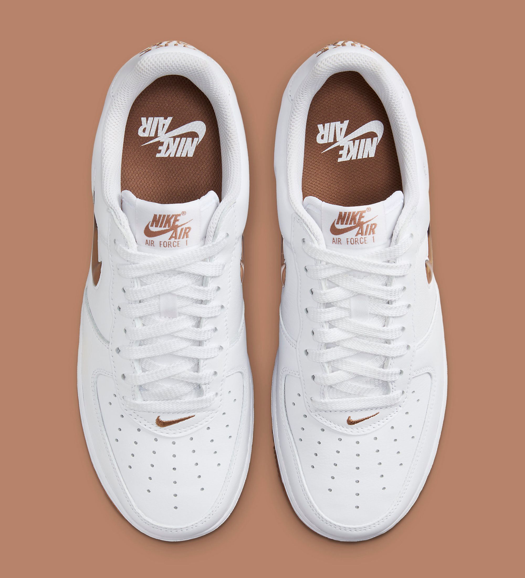 nike air force 1 white bronze