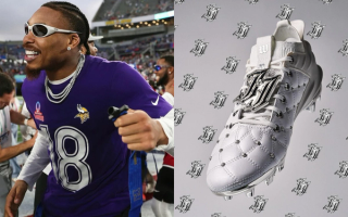 Justin Jefferson's Chrome Hearts-inspired Under Armour Blur Pro "Chrome 18" PE release.
