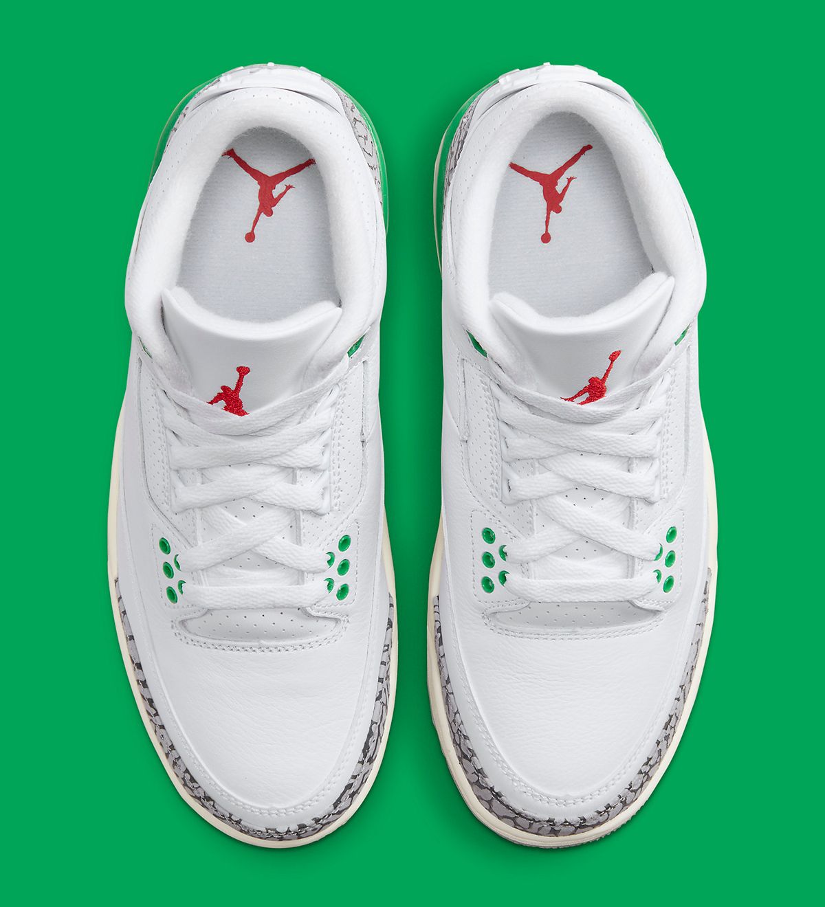 Jordan 3 white and green online