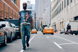 Virgil Abloh wearing Prada's "Impossible True Love" shirt from Autumn/Winter 2016. Photo by Dan Roberts.