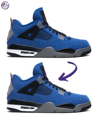 Speculative mock-up: Eminem x Air Jordan 4 "Encore" (Blue/Purple, SKU: JJ3098-400). Image via @zSneakerHeadz on Instagram.