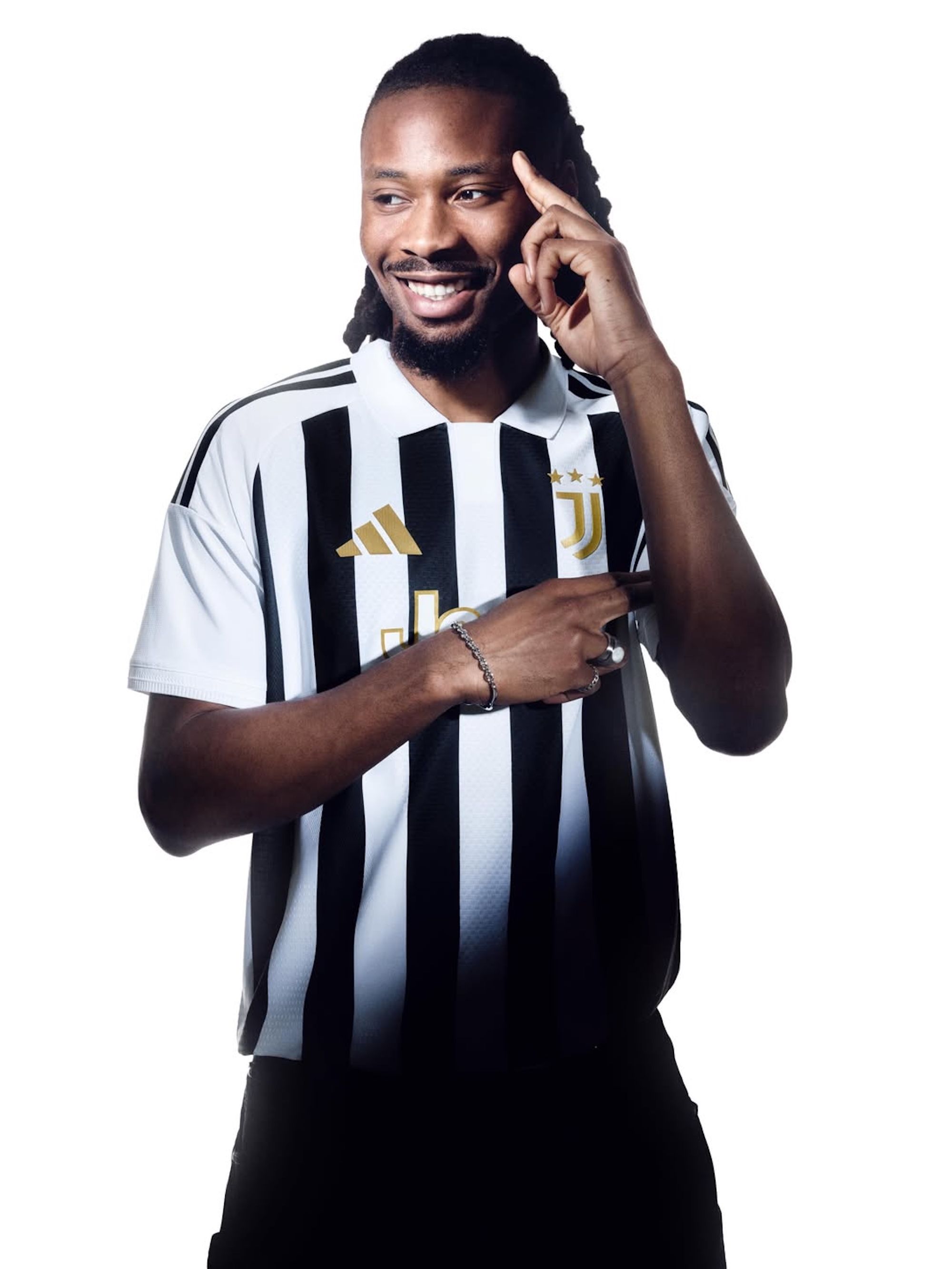 Khéphren Thuram for Juventus 26/27 Home Jersey. Photo via adidas.