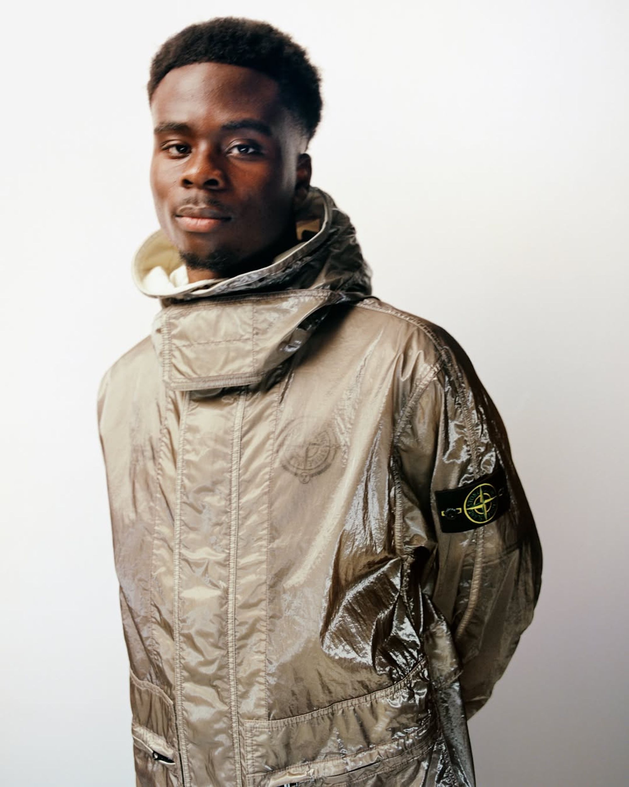 Bukayo Saka for Stone Island x New Balance Football Summer 2026 Collection. Photo via Stone Island.