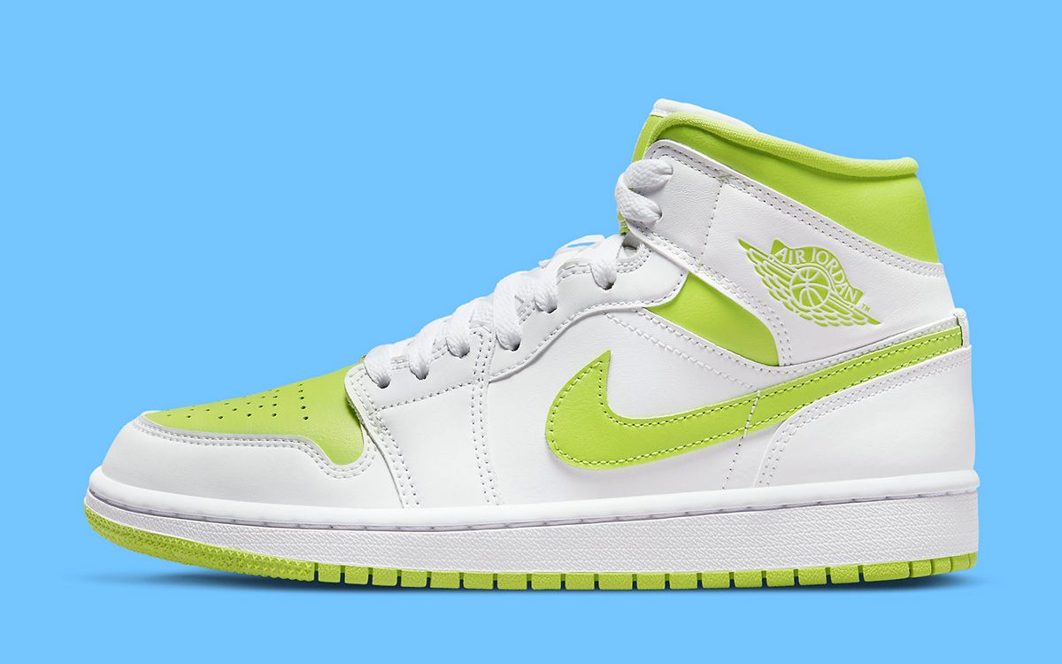 Official Images // Air Jordan 1 Mid “White Lime” | House of Heat°