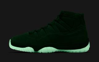 Speculative mock-up of the green-colored Air Jordan 11 "Monstars" retro celebrating the 30th anniversary of Space Jam.