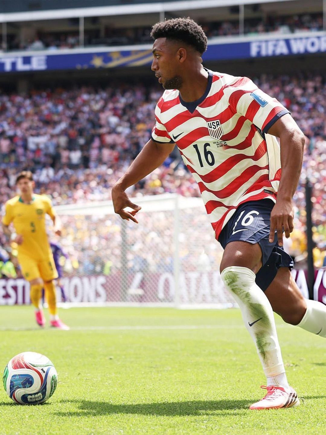 Alex Freeman wearing the adidas F50. 