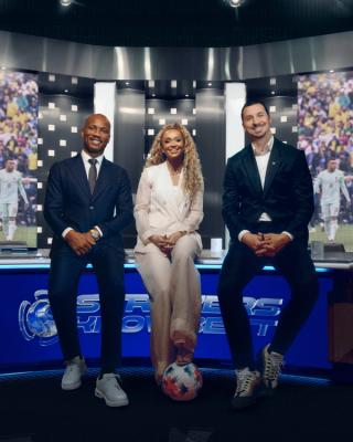 Didier Drogba, Kate Scott & Zlatan Ibrahimović in Nike Football's "Rip the Script" Ad. Photo via Nike.