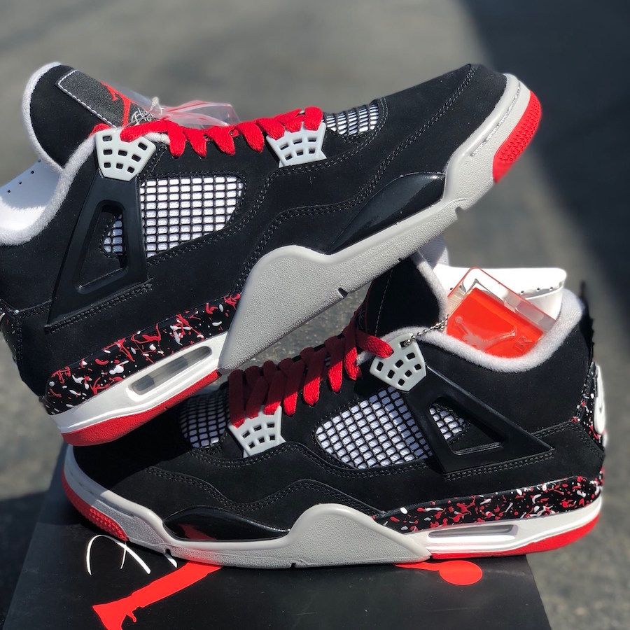 Up close and personal with Drake s Splatter Air Jordan 4 House of Heat