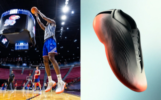 Darryn Peterson of the Kansas University Jayhawks wearing adidas Basketball's innovative, new 3D-Printed shoe.