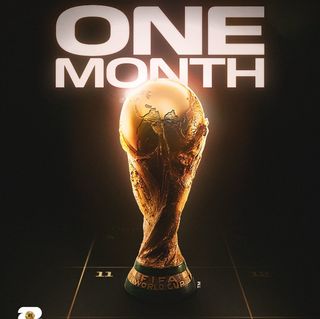 FIFA World Cup 26™ promo photo of the World Cup™ Winner's Trophy announcing that the football tournament is one month away (June 11, 2026).
