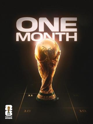FIFA World Cup 26™ promo photo of the World Cup™ Winner's Trophy announcing that the football tournament is one month away (June 11, 2026).