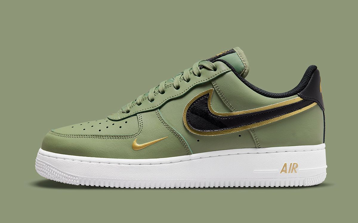 Just Dropped // Double Swoosh Air Force 1 in Olive | House of Heat°