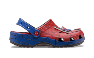 Marvel's Spider-Man x Crocs Classic Clog collaboration in a makeover inspired by the hero's comic book costume.