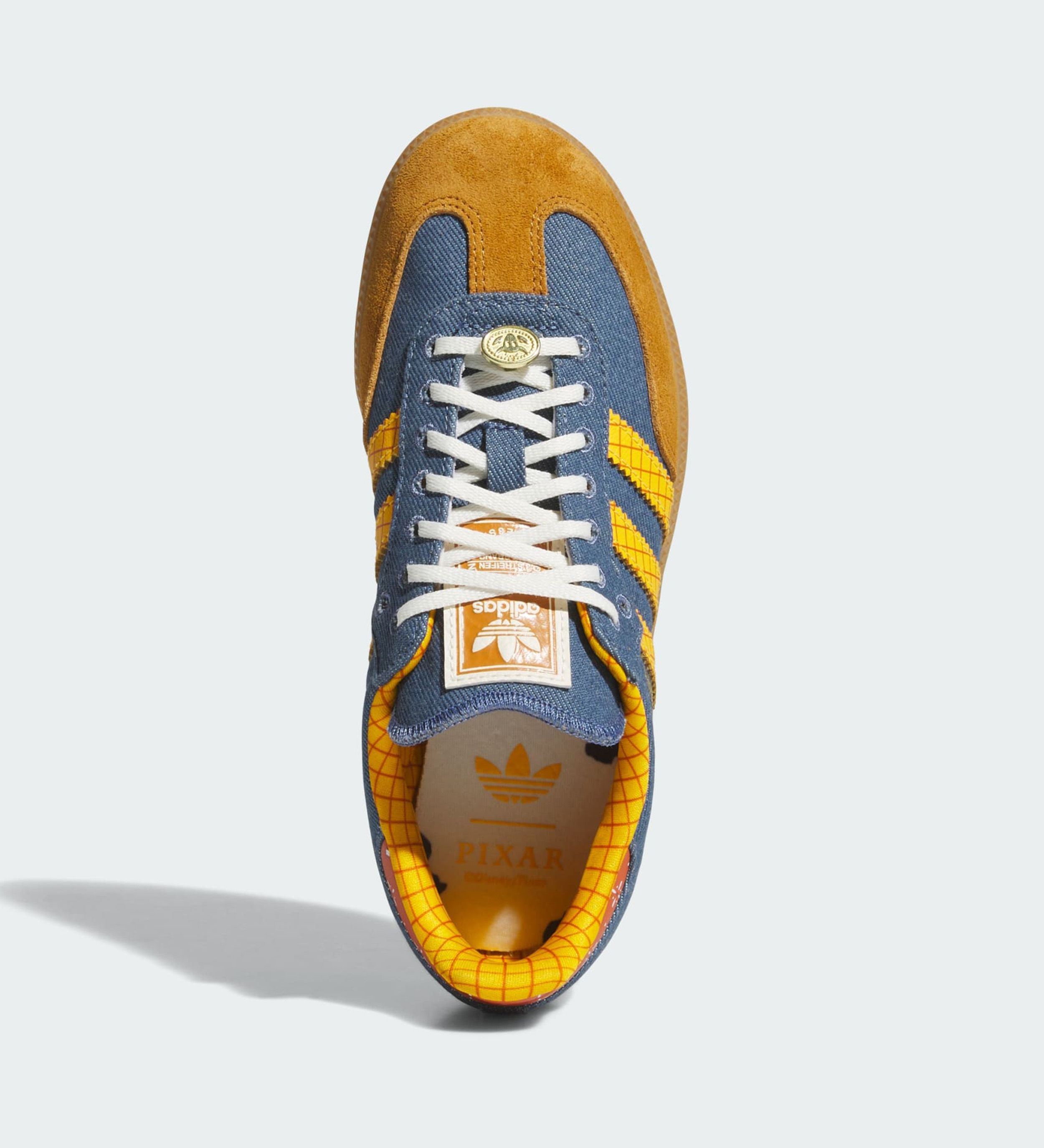 Disney & Pixar's Toy Story x adidas Samba "Woody" (SKU: LA3985). Photo via adidas.
