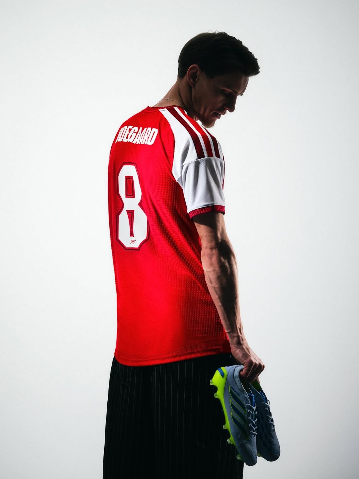 Martin Ødegaard for Arsenal 26/27 Home kit by adidas. Photo via adidas.
