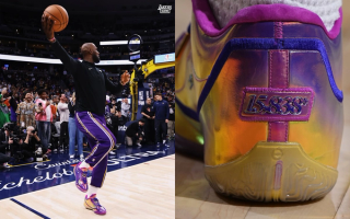Nike LeBron 23 "15,838*" basketball sneaker worn as LeBron James breaks the NBA's all-time field goals record.