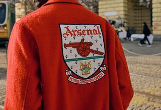 Varsity jacket from Arsenal's "On The Road" Lifestyle Collection.