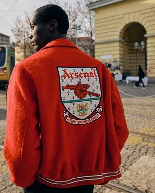 Varsity jacket from Arsenal's "On The Road" Lifestyle Collection.
