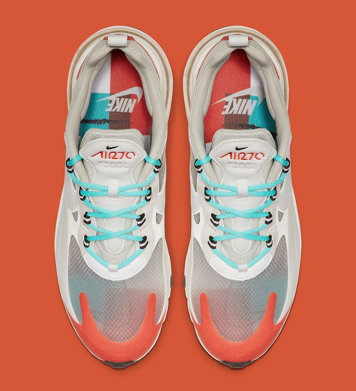 Air max 270 react light shop beige chalk/summit white/team orange/platinum tint