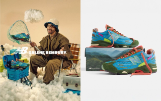 Vic Mensa for Salehe Bembury's multi-color New Balance 1000 "Fog Be The Cloud" collaboration.