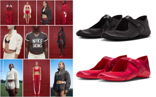 NikeSKIMS The Varsity Collection, which features a new "University Red" colorway & outerwear pieces for the first time.