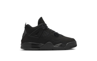 Little Kids' Air Jordan 4 "Black Cat" retro.