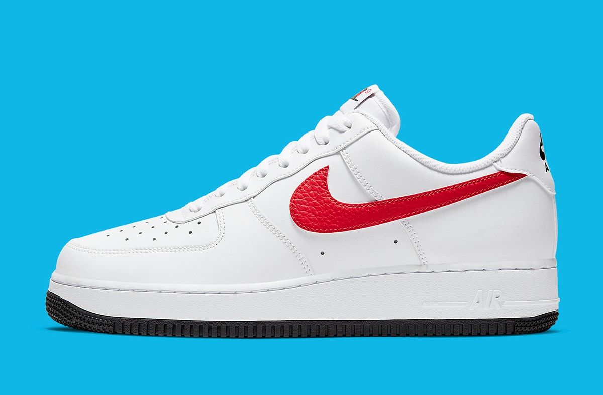 Air force ones with blue and red on sale swoosh