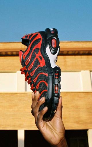 Black-and-red Nike Air Max Plus by Nico Williams.